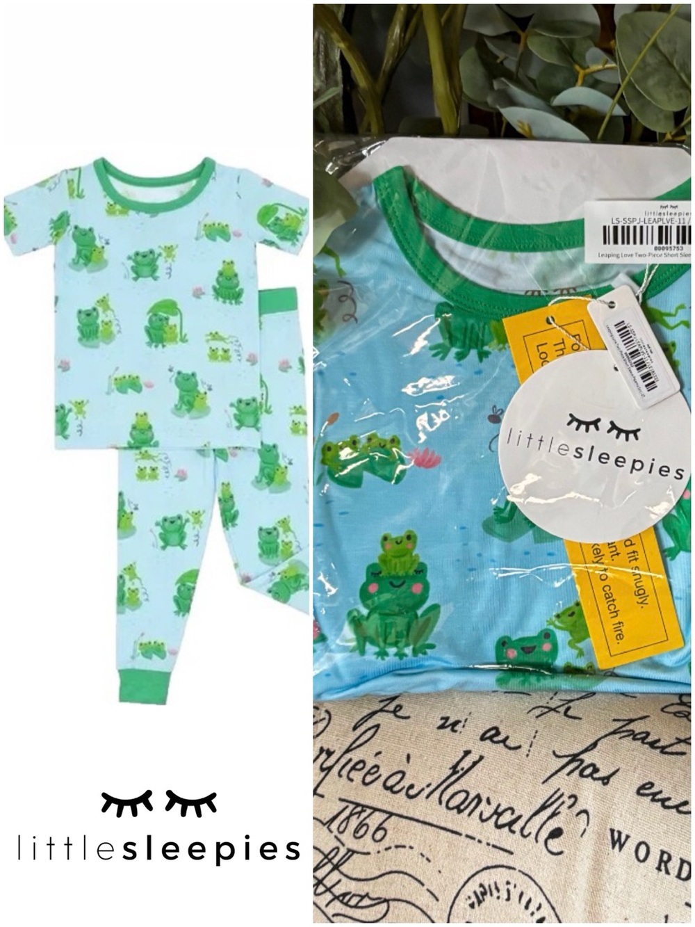 🐸Little Sleepies Leaping Love 2-piece Pajama Set - 2T